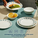  Anders 12-piece dinneware sest with text dishwasher, microwave &amp; ovensafe plus stain resistant