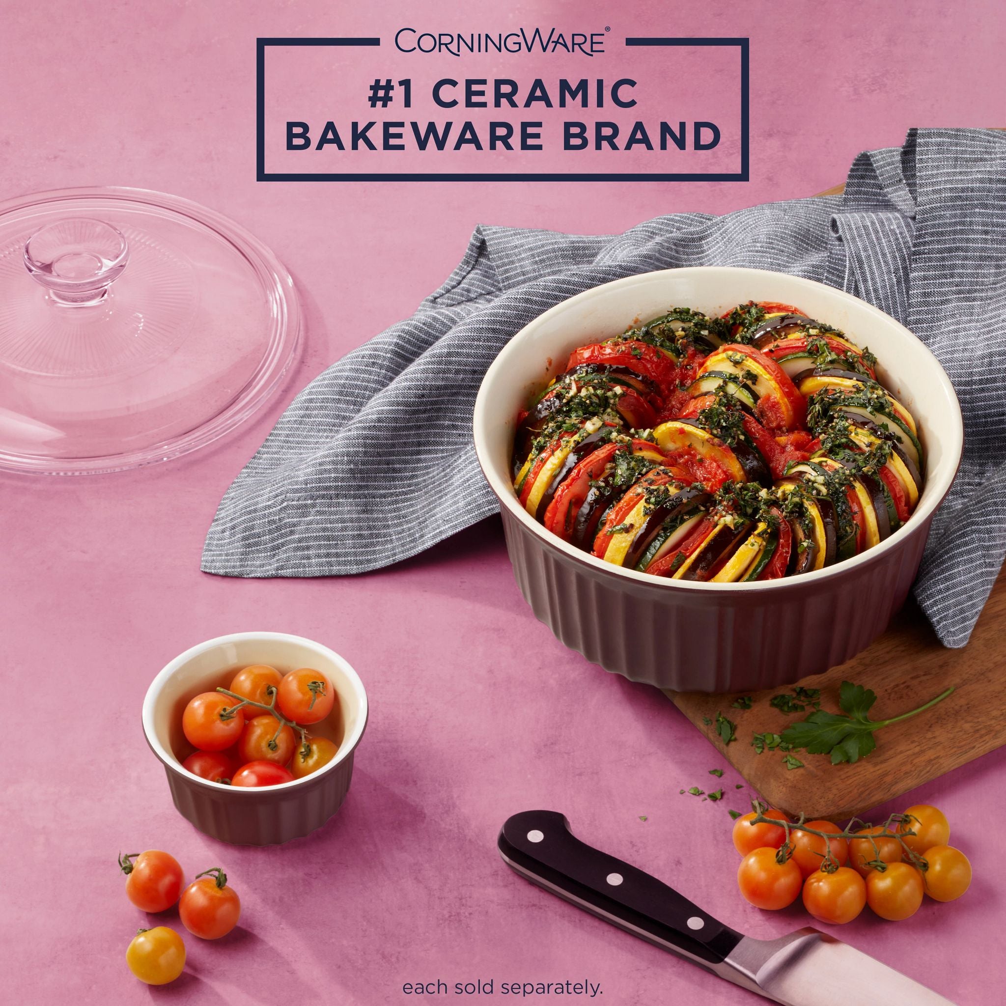 CorningWare French Colors 1.5 quart Round Baking Dish Cabernet