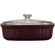 French Colors 2.5-quart Oval Baking Dish, Cabernet with glass lid