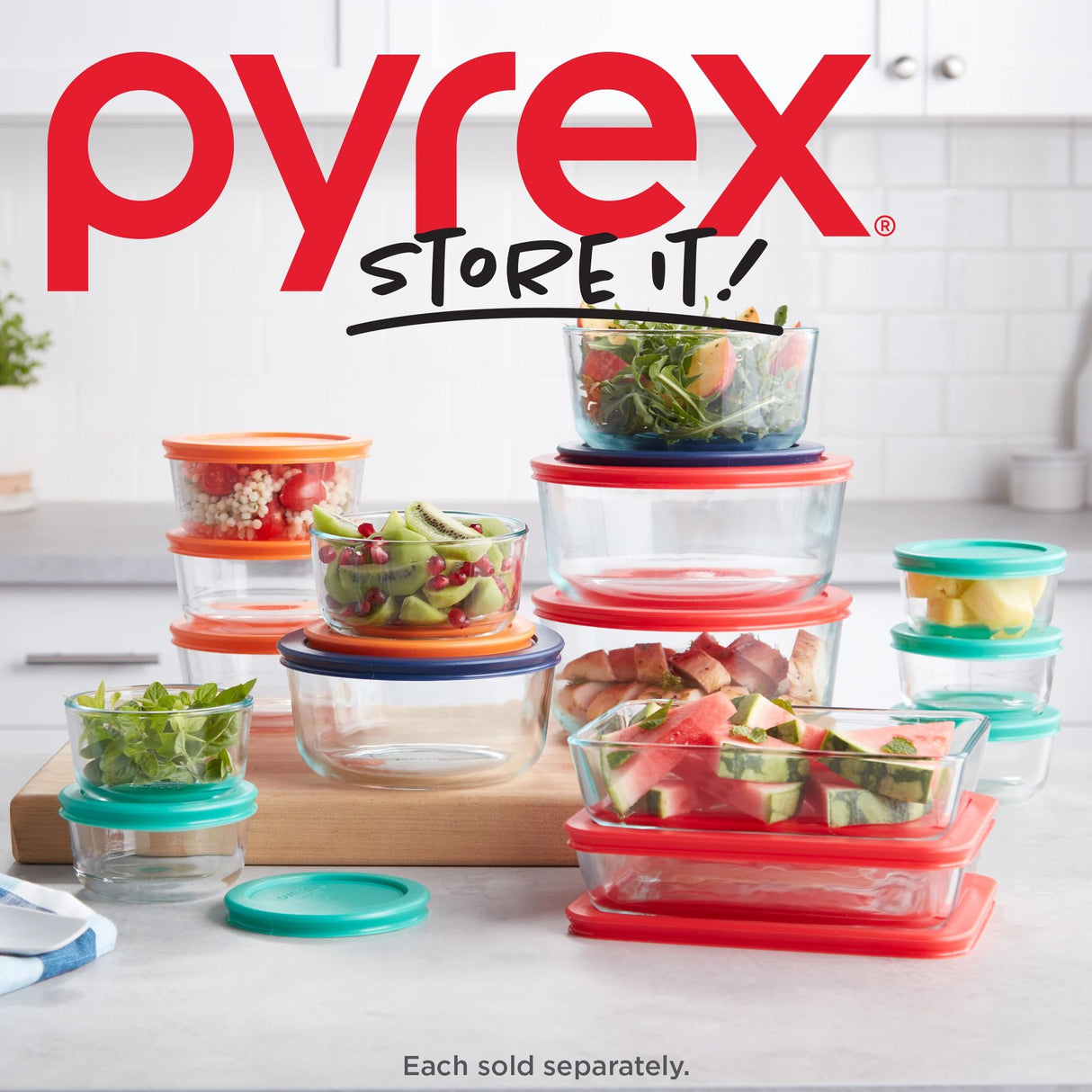 Pyrex® Simply Store® 6-piece Round Glass Storage Set with Red Lids – Corelle Brands