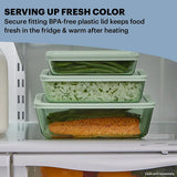  Simply Store® Tinted 6-cup Rectangle Storage with Green Plastic Lid with text Serving Up Fresh Color