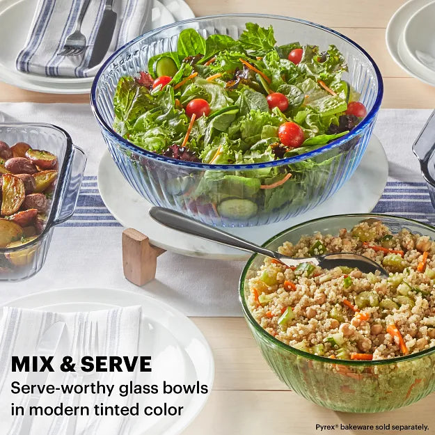 Glass mixing bowls pyrex clearance
