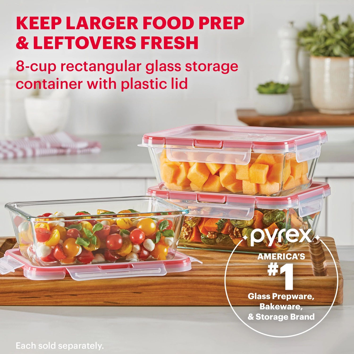 Pyrex® Freshlock™ 8cup Rectangle Glass Storage