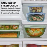  Pyrex Colors storage & mixing bowls with text serving up fresh color secure fitting lid keeps food fresh in fridge & warm after heating 