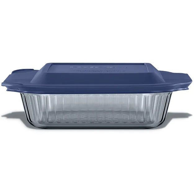 Pyrex Colors Sculpted Tinted 8 Square Baking Dish with Plastic Lid