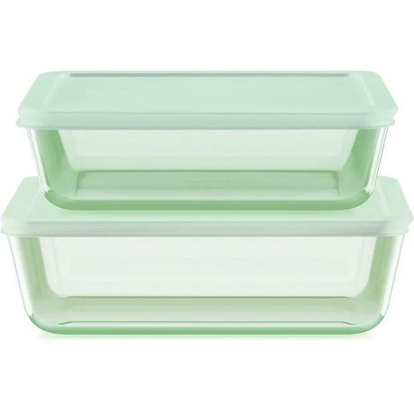 Simply Store® Tinted 4-piece Rectangle Storage Set with Green Plastic Lids 