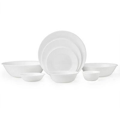 Corelle Winter Frost White 50 piece Dinnerware Set Service for 8 EXCLUSIVE