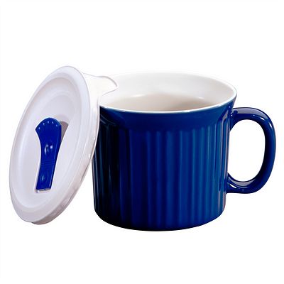 Corningware 1105119 20 oz Blue Meal Mug with Lid