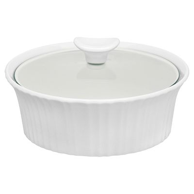 CorningWare French White 1.5-quart Round Casserole Dish with Lid