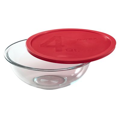 Smart Essentials® 4-qt Mixing Bowl w/ Red Lid