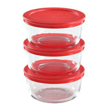 Simply Store® 6-pc Round Set  Red Lids