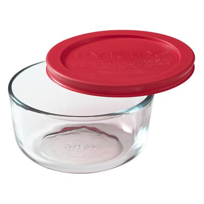 Pyrex Simply Store 2 cup Glass Food Storage Container with Red Lid