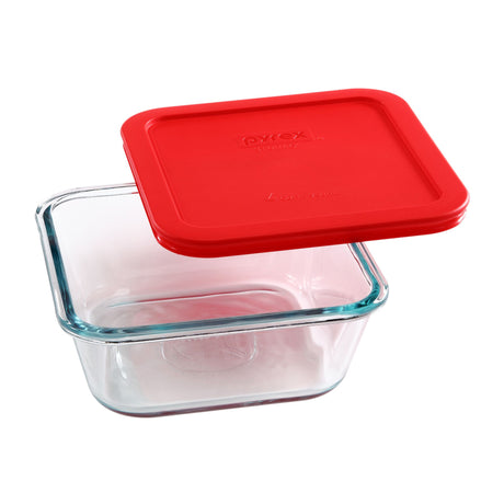 Simply Store® 4 Cup Glass Food Storage Container with Red Lid