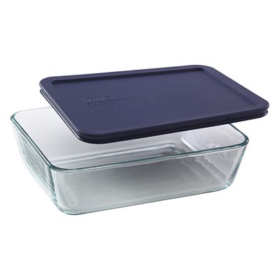 Simply Store® 6 Cup Rectangular Dish w/ Blue Lid
