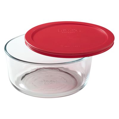 Simply Store 7 Cup Round Storage Dish w/ Red Lid