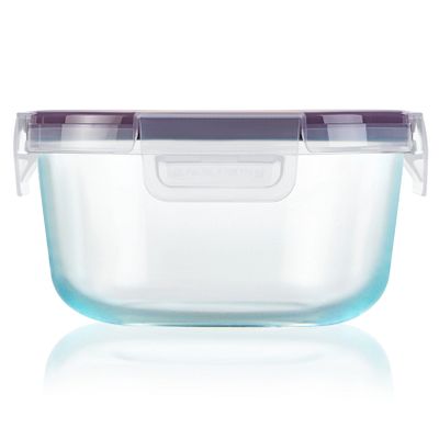 Total Solution Pyrex 4-cup Round Glass Food Storage with locking lid