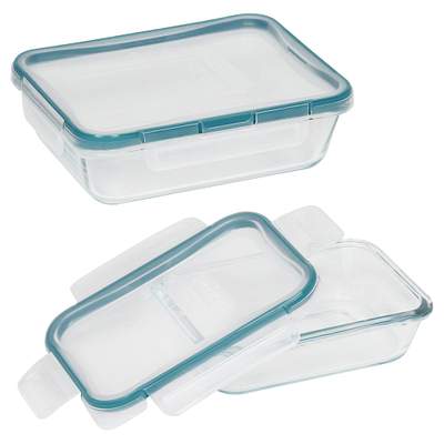 Snapware 4 Piece Total Solution Rectangle Food Storage Set Glass